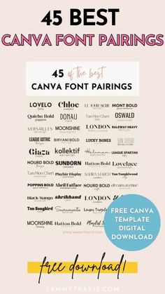 the 25 best canva font pairings for any type of print or web design