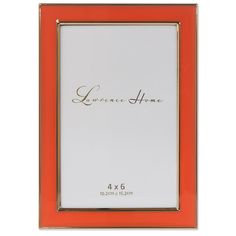 an orange and gold frame with the word experience home on it's bottom corner