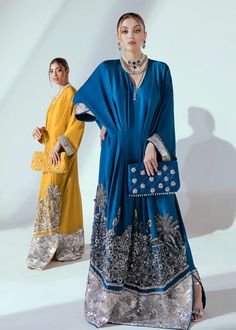 Hussain Rehar, Iranian Women Fashion, Silk Kaftan, Pakistani Bridal Dresses, Stylish Dress Designs, Desi Fashion, Abaya Fashion, Party Wear Dresses