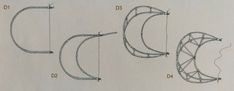 the diagram shows how to make a curved metal object with wire and screws on each side