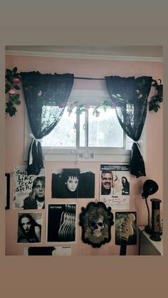 #roomdecor #aesthetic #goth #gothdecor #grunge #roominspo #Tumblr #bedroom #wallart #posters Girly Goth Aesthetic Room, Girly Goth Bedroom, Grunge Coquette Room, Pastel Goth Bedroom Ideas, Pastel Goth Aesthetic Room, Pastel Goth Bedroom, Black And Pink Room Ideas, Romantic Goth Bedroom, Goth Room Aesthetic