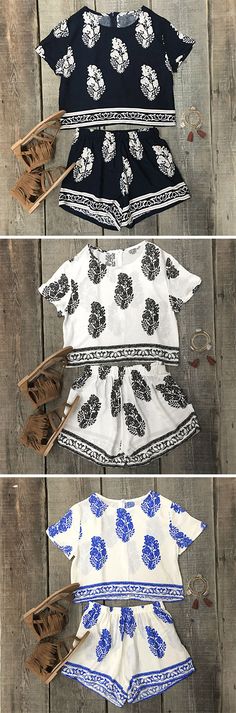 This is by far the easiest way to freshen up. Show off glimpses of skin with this Feather Leaves Matching Set. Cupshe.com will give you a hot hit ! Child Fashion, Boho Life, Sewing Diy, Up Girl, Spring Summer Outfits, Western Wear