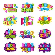 colorful kids zone signs and numbers