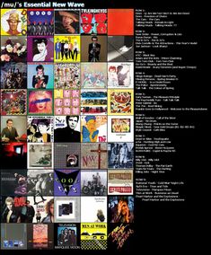 an image of various album covers with the words'm / v's essential new wave