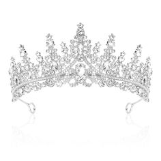 PRICES MAY VARY. Material: The crown is made of crystal, rhinestones and alloy, high-quality rhinestone and crystal, sparking and shinning for longtime. Durable and sturdy alloy. Size: Diameter approx. 6.5 inch , high approx. 3 inch . Stylish: This tiara design based on vintage style, greatly to show its culture and fashion. Unique design, perfect shape and sparkling rhinestones. Whether birthday tiara is for formal occasions or everyday wear, the princess crown jewelry can add a noble and elega Halloween Prom, Tiara Design, Crowns For Women, Photography Graduation, Sweet 16 Outfits, Bride Birthday, Wedding Tiaras, Birthday Party Gifts, Birthday Tiara