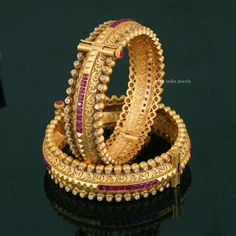 Bride Jewellery Indian, Indian Bride Jewellery, Indian Bangles Set, Indian Brides Jewelry, Kundan Bangles, Gold Bangle Set, Rose Gold Bangle, Bangles Indian