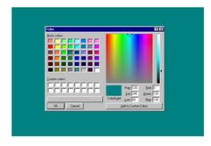 the color picker screen is shown with different colors