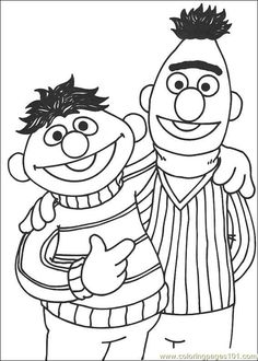 an image of sesame and bert coloring pages