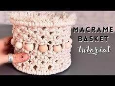 THE EASIEST Macrame Basket Tutorial You'll EVER See! - YouTube Macrame Basket Tutorial, Easiest Macrame, Selling Macrame, Macrame Baskets, Tas Macrame, Basket Macrame, Storage Baskets Diy, Macrame Videos, Macrame Basket