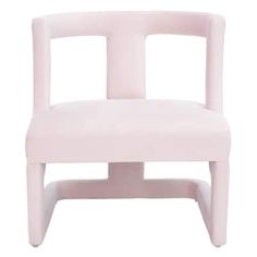 a pink chair with two arms and legs