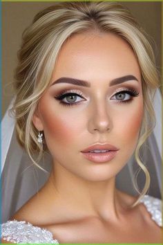 Wedding Makeup For Blue Eyes, Fall Wedding Makeup, Gorgeous Wedding Makeup, Wedding Makeup Tutorial, Glam Bride, Bridal Eye Makeup, Make Up Inspiration