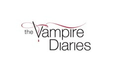 the vampire diaries logo on a white background