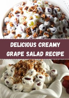 Creamy grape salad is a delightful combination of juicy grapes and a luscious dressing that brings out the natural sweetness of the fruit. Grapes Benefits, Balsamic Steak, Focaccia Recipe, Relish Recipes