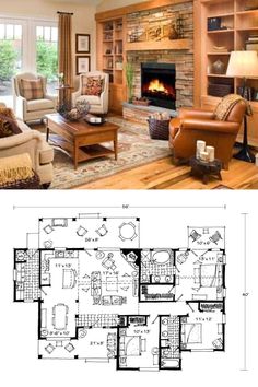 the floor plan for this living room is very large and has two separate rooms, one with