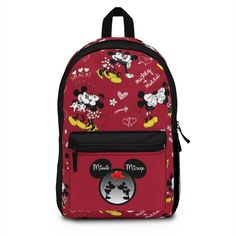 Disney Mickey & Minnie in Love Backpack Perfect for every day use or trips to the theme parks! Also a unique and adorable bag for school! Got space? With our roomy and durable backpack, you will have plenty! This bag is made from spun polyester and weights 1.3 lbs - just enough to be light, strong and long-lasting. Grab it, stow it, throw it onto the seat next to you, this backpack can take it, and so will you, wherever you go! ***SEND ME A MESSAGE IF YOU NEED TO ORDER MORE THAN WHAT IS LISTED A Mickey Backpack, Disney Backpack, Durable Backpack, Bag For School, Mini Backpacks, Theme Parks, Mickey Minnie, Cute Bags, Disney Mickey