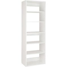 The White Modular Closet Shelf Tower section is an all-wood closet organizer unit that will completely transform your closet. The Shelf Tower comes with seven shelves, 4 adjustable and 3 fixed. Perfect for organizing folded clothing, shoes, or handbags, and for displaying decorative closet accessories. This built-in closet module can be used on its own or customized with the rest of our modules, creating a dream custom closet system. Size: 31.5" (W) X 71.25" (H) X 14" (D). Tower Section, Collection Shelf, Wood Closet Organizers, Modular Closet, Closet Units, Diy Custom Closet, Modular Closets, Wood Closet, Storage Solutions Closet