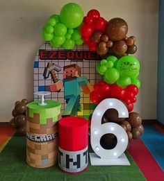 an image of a birthday party with balloons and decorations