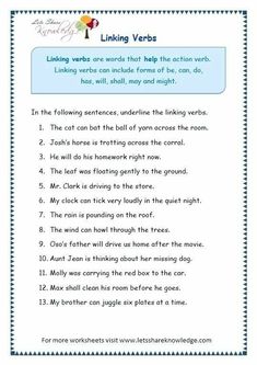 the worksheet for linking words in english