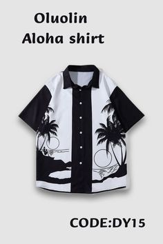 Oluolin is a store that provides all kinds of streetwear and accessories for young boys and girls. Wear in Oluolin ! Oluolin always be your wardrobe. 2023 S/S outfits sweater,sweatshirt, jacket, tee...[ CODE: DY15 ] Trendy Printed Short Sleeve Shirt, Beach Coconut Tree, Beach Coconut, Print Design Pattern, Tree Shirt, Coconut Tree, Aloha Shirt, Girls Wear, Print Pattern