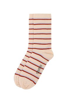 Base Cream Red and Purple Striped Socks - FineFamilyGoodsMedium (7-9) Casual Striped Summer Socks, Red Cotton Socks For Spring, Comfortable Striped Cotton Socks, Trendy Striped Socks For Spring, Striped Cotton Socks For Winter, 1996 Olympics, Brown Socks, Stripe Socks, Red And Purple