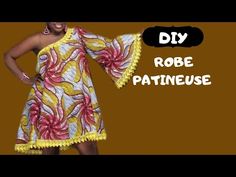 Dress Easy Pattern, Robe Ala Francaise Pattern, Simple Dress Pattern, Circle Dress, How To, African Attire, To Do, Simple Patterns, Dress Making