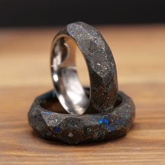 Glow Ring, Gibeon Meteorite, Carbon Fiber Rings, Crushed Diamonds, Galaxy Ring, Star Dust, Meteorite Ring, Space Galaxy, Star Wars Inspired