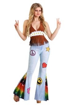 Bottoms Costume, Hippie Costume Diy, Hippie Outfits 70s, 70s Costume, Hippie Halloween, Moda Hippie, Outfits 70s, Estilo Hippy, Mode Hippie