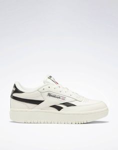 Reebok Club C 85 Double sneakers with black detail in cream | ASOS Reebok Club C 85 Double, Reebok Club C Double Sneaker, Reebok Shoes For Men, Reebok Club C Double, Nike Air Max Jordan, Reebok Club C 85, Club C 85, Reebok Club C, Club C