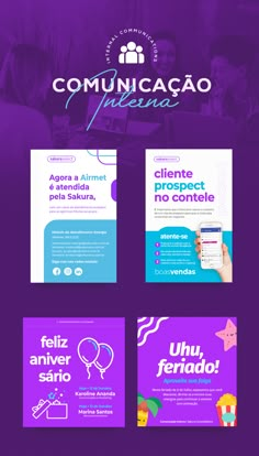 an image of the website design for a spanish language school, with purple and blue colors