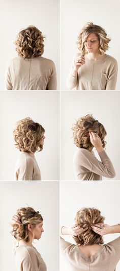 Pretty Updo Hairstyle for Short Curly Hair: Prom Hairstyle Ideas Short Hair Twist Styles, Prom Hairstyle, Updo Hairstyle, Hair Prom, Popular Haircuts, Short Hair Updo, Formal Hairstyles, Short Curly Hair