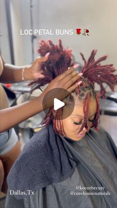 Loc Ponytail Styles With Weave, Dread Updos For Women, Updo For Locs For Women, Flower Petal Loc Styles, How To Style Locs Dreadlocks, Quick Dread Styles For Women, Short Dreadlocks Styles For Ladies, Styling Dreads Black Women, Two Buns Locs Hairstyle