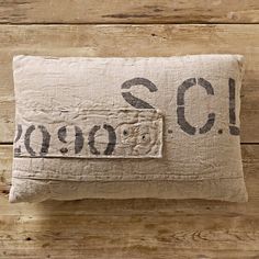 Vintage french linen pillow. Primitive Pillows, Modern Patio Furniture, Linen Pillow Covers, Shabby Cottage, Pillow Collection, Pillow Forms