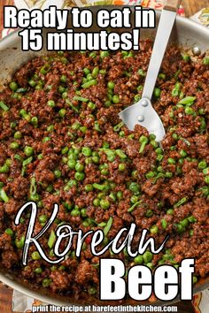 the korean beef is ready to eat in 15 minutes