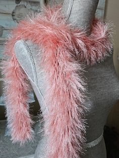 Hand Knit Soft Scarf,   Rose Pink Eyelash Fur,  Fur Trim for Outfit,  This is a fun scarf!  Perfect teachers gift. Eyelash yarns are so much fun, very elegant too,  would make any ordinary sweater to a one of a kind one.  I have been using them for years, can not make enough of them :)  Very soft, I make them with a bigger knitting needle,  this way I can get the best out of the yarns and this way they do feel light.  The Eyelashes are very smooth and shiny. Just enough warmness for you to use i Knit Scarf Women, Eyelash Scarf, Womens Scarf, Eyelash Yarn, Cooling Scarf, Pink Scarf, Soft Scarf, Hand Knit Scarf, Knitting Needle