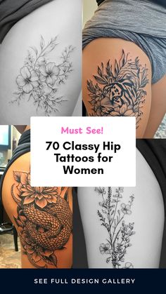 Discover 70 classy hip tattoos for women featuring a mix of floral patterns and meaningful designs. This SEO-friendly pin uses four beautiful images showcasing various elegant tattoo styles that express individuality. Hip Tattoos Women, What Makes You Unique, Elegant Tattoos, Hip Tattoo, First Tattoo, Meaningful Quotes, Floral Motif, Tattoos For Women, Geometric Shapes