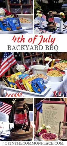 the 4th of july backyard bbq is full of goodies and snacks for everyone to enjoy