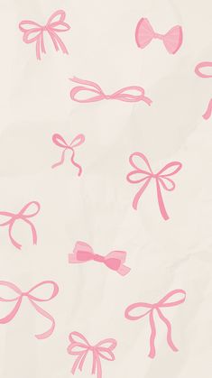 pink bows and bows on white paper