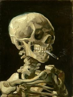 Dark Paintings, Arte Van Gogh, Van Gogh Museum, Skull Painting, Skeleton Art, Henri Rousseau, Van Gogh Paintings, A Skeleton, Van Gogh Art