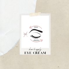 an eye cream ad with the words how to apply eye cream