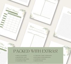 the printable planner with extra tasks is shown on top of a table, surrounded by other