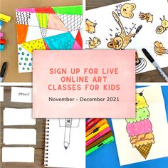 children's art classes and activities are being displayed for the kids to use in their class