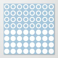 a blue and white poster with circles on it