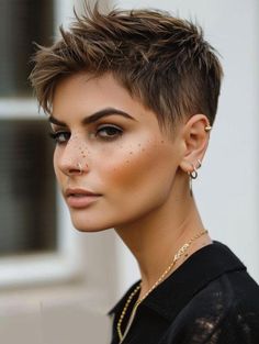 2024 Short Haircuts for Women – Ideas, Styles, Layers, and Highlights Short Pixie Color Ideas, Women’s Very Short Haircuts, Short Haircuts For Women, Women Ideas, Very Short Hair, Pixie Haircuts, Short Pixie Cut, Haircuts For Women, Short Hair Haircuts