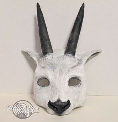 Aries Mountain Goat mask masquerade mask horned mask by HawkEyeMasks | Etsy Goat Mask Diy, Goat Therian Mask, Horned Fantasy Masquerade Mask For Halloween, Goat Masquerade Mask, Rat Mask, Goat Skull Mask Pattern, Bull Masquerade Mask, Horned Masquerade Mask, Horned Mask