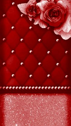 a red leather background with roses and rivets on the side photo is made in adobe file format