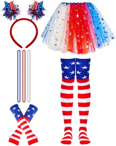 PRICES MAY VARY. Stylish and exquisite Independence Day tricolor Tutu dress set, bright patriotic colors, let you shine at Independence Day parties and activities suitable for patriotic parades to show your patriotic feelings. Suitable for Flag Day, Independence Day, Fourth of July, Labor Day, Memorial Day Party. 4 of July Costume tutu: The Star tutu is made of unbreakable polyester tulle, classic red, blue and white color, elastic band design, easy to wear and take off. Layered tutus come in sizes ranging from 19.7 to 47.2 inches around the waist, making them one size for most girls. The Patriot Costume Suit: The Star tutu is made of unbreakable polyester tulle, classic red, blue and white color, elastic band design, easy to wear and take off. Layered tutus come in sizes ranging from 19.7 American Flag Costume, Independence Day Costume, Halloween Party Music, Usa Costume, Patriotic Costumes, Memorial Day Party, Bumble Bee Costume, Outing Ideas, Tutu Women