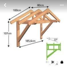 an image of a wooden structure with measurements