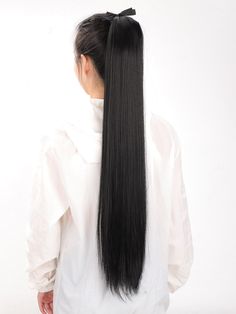 Extra Long Straight Synthetic Ponytail Hair Extension Extra Long Ponytail, Black High Ponytail, Long Straight Hair Ponytail, High Ponytail Straight Hair, High Straight Ponytail Hairstyles, Long Black Ponytail, Hair Extensions Ponytail, Long High Ponytail, Black Ponytail