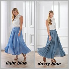 Linen Cotton Flowy Skirt for Women-dusty Blue Summer Skirt for Beach, Travel, Dance-boho Style Maxi Skirt-full Circle Skirt - Etsy Skirt For Beach, Flow Skirt, Ren Faire Costume, Comfortable Skirts, Old Outfits, Boho Skirt, Outfit Plan, Sage Color, Full Circle Skirts