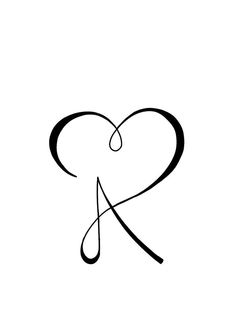 the letter k is in the shape of a heart and has an arrow on it